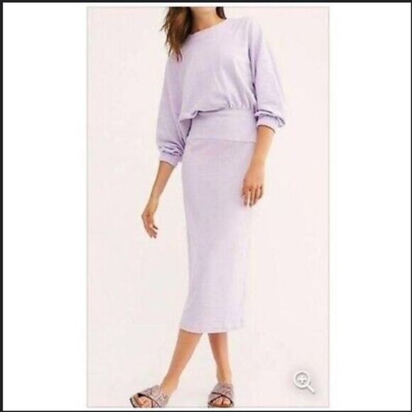 Free people beach midi column dress terrycloth cut out - Picture 1 of 16